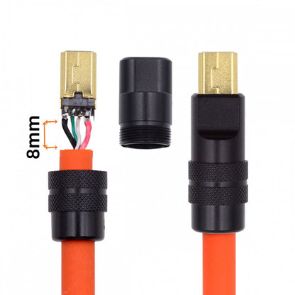 Mini USB2.0 5Pin Male Plug Connector Solder Type with Aluminum Alloy Shell Black Customization for 4.0mm~6.0mm Cable CN-029-MN