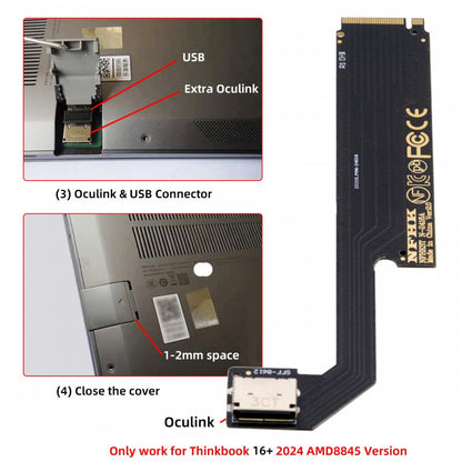 PCI-E 4.0 M.2 M-key to Oculink SFF-8612 SFF-8611 Host Adapter for 2024 ThinkBook 16+ AMD8845 External Graphics Card & SSD SF-058-AMD