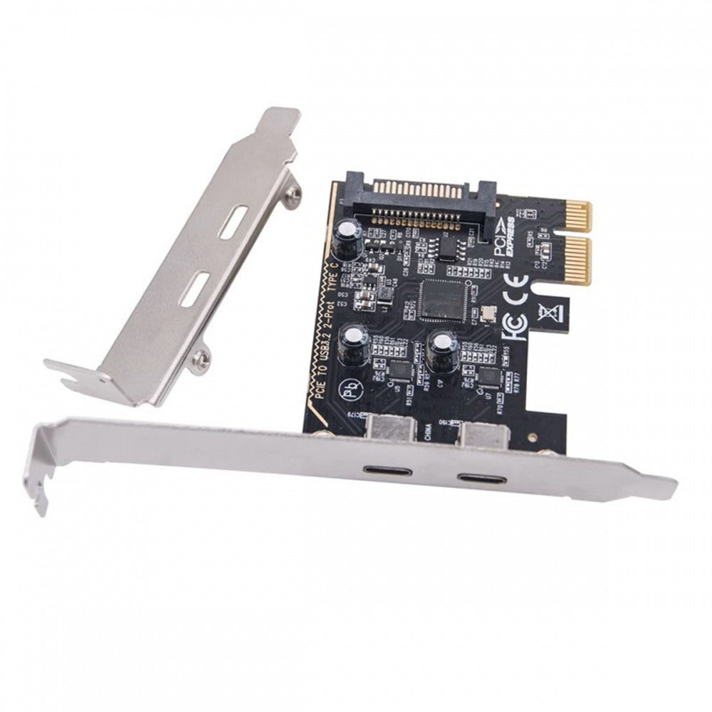 Card USB3.1 Gen1 5Gbps Dual Type-C USB-C Female to PCI-E Express 1x Card Adapter ASM1042 with Low Profile Bracket