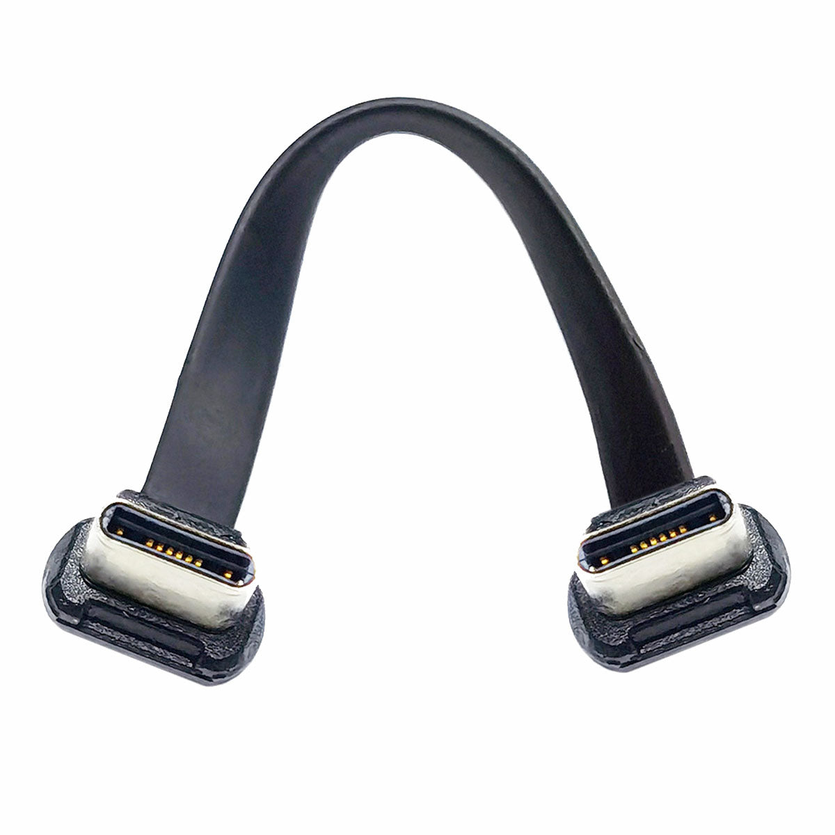 USB-C Type C to USB-C Ultra Slim Flat Power USB2.0 Data Cable Angled Connector 65W Fast Charge for Laptop Tablet Phone