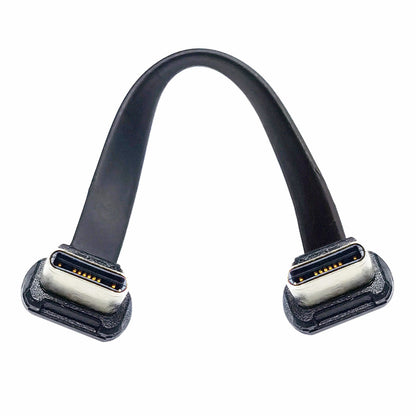 USB-C Type C to USB-C Ultra Slim Flat Power USB2.0 Data Cable Angled Connector 65W Fast Charge for Laptop Tablet Phone