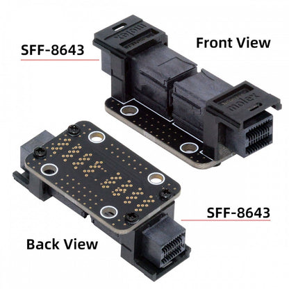 PCI-Express 4.0 Mini SAS HD SFF-8643 Female to SFF-8643 Female PCBA Coupler Adapter Extender
