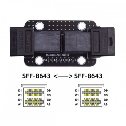 PCI-Express 4.0 Mini SAS HD SFF-8643 Female to SFF-8643 Female PCBA Coupler Adapter Extender