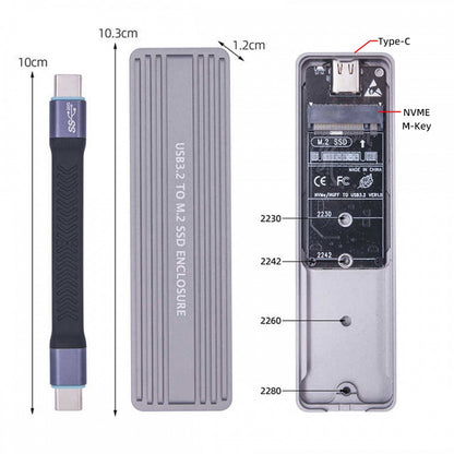 20Gbps Type-C USB3.2 USB4 to NVME M-key M.2 NGFF SATA SSD PCBA Enclosure 2280/2242/2230mm Adapter RTL9220 Chipset