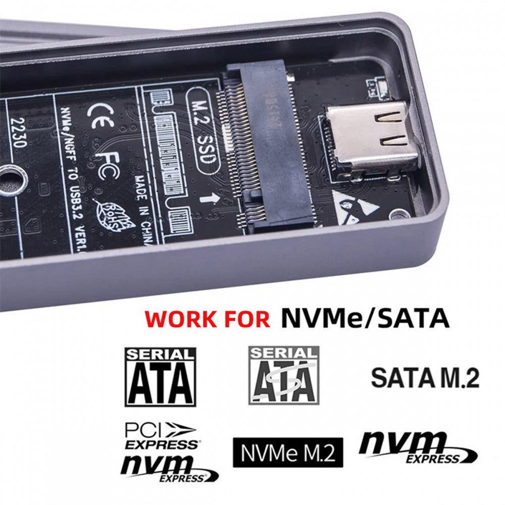 20Gbps Type-C USB3.2 USB4 to NVME M-key M.2 NGFF SATA SSD PCBA Enclosure 2242/2230mm Adapter RTL9220 Chipset