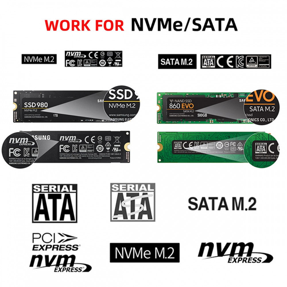 20Gbps Type-C USB3.2 USB4 to NVME M-key M.2 NGFF SATA SSD PCBA Enclosure 2242/2230mm Adapter RTL9220 Chipset