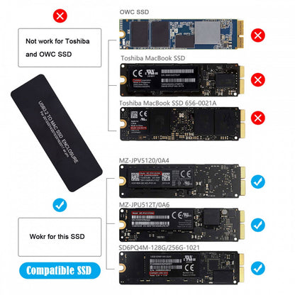 USB3.2 Type-C USB-C to 16+12Pin Mobile Box HDD Enclosure for MAC Air Pro 2013 2014 2015 2016 SSD Portable Case
