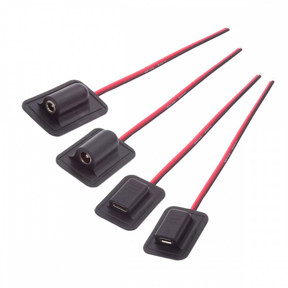 4pcs/lot Type-C Micro-USB DC 5.5x2.1mm 3.5X1.35mm Power Extension Cable for Backpack Charging Electric Heating Pads