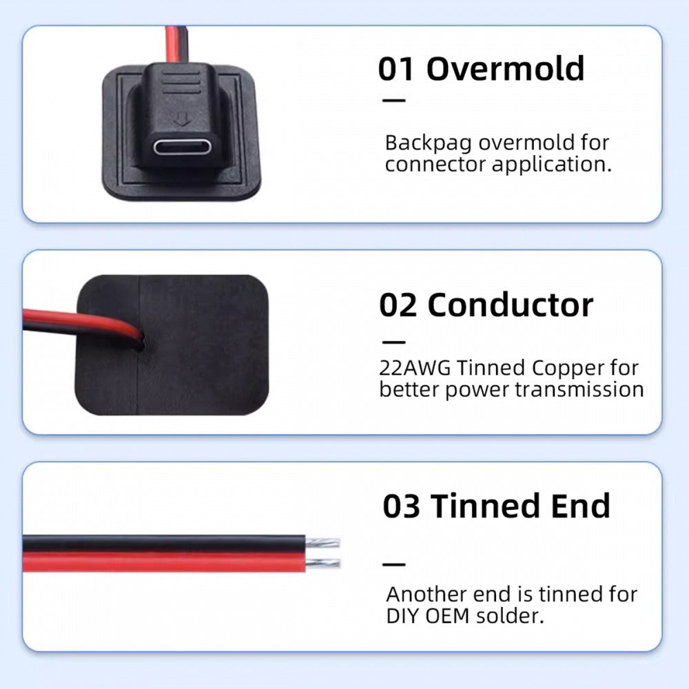 4pcs/lot Type-C Micro-USB DC 5.5x2.1mm 3.5X1.35mm Power Extension Cable for Backpack Charging Electric Heating Pads