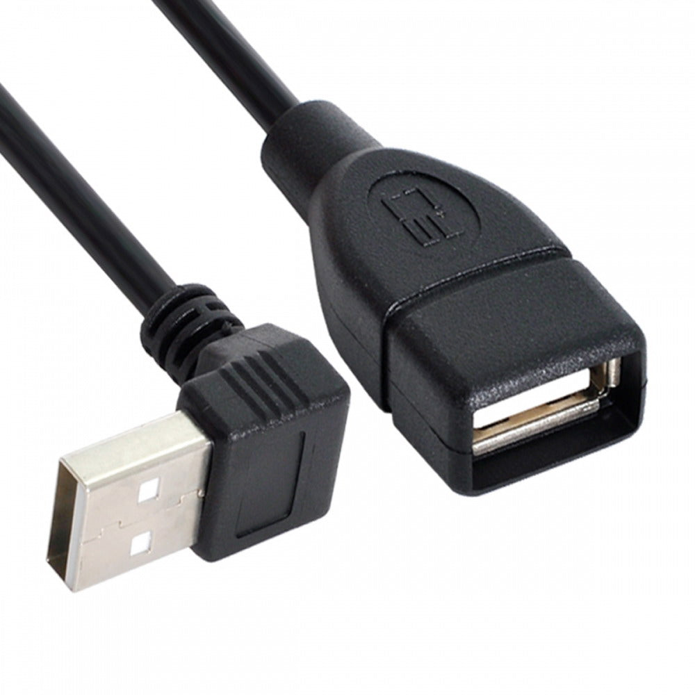 USB 2.0 Type-A Male to USB Female M-F Extension Cable 20cm 90 Degree Up Angled Type