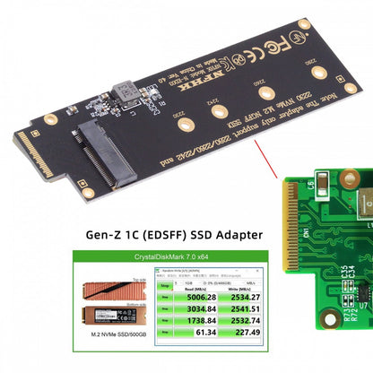 NVMe NGFF M-key 4X to PCI-E Ruler 1U GEN-Z EDSFF Short SSD E1.S Host Carrier Adapter
