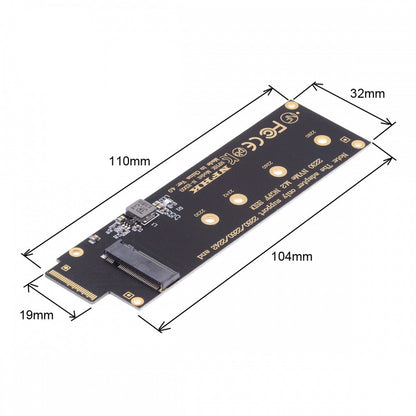 NVMe NGFF M-key 4X to PCI-E Ruler 1U GEN-Z EDSFF Short SSD E1.S Host Carrier Adapter