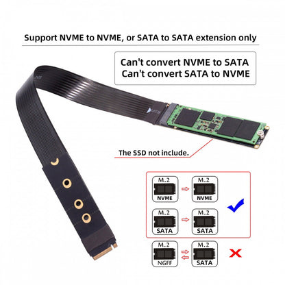NGFF M-Key NVME Male to Female Extension PCI Express Cable 30cm PCI-E 4.0 for Mainboard SSD 2230/2242/2260/2280