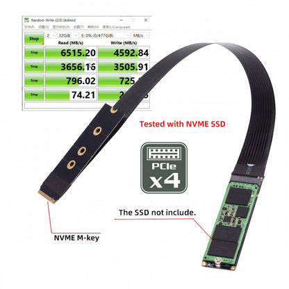 NGFF M-Key NVME Male to Female Extension PCI Express Cable 30cm PCI-E 4.0 for Mainboard SSD 2230/2242/2260/2280