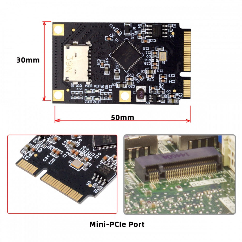 Mini PCI-E PCI Express to Oculink SFF-8612 SFF-8611 SATA 3.0 Four Ports Adapter Converter 6Gbps Disk Extension Card for SSD EP-047-SFF-8612