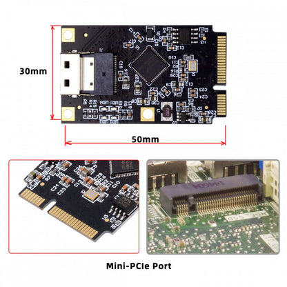 Mini PCI-E PCI Express to Slimline SFF-8654 SATA 3.0 Four Ports Adapter Converter 6Gbps Disk Extension Card for SSD