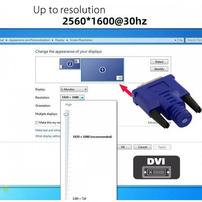 CY Virtual Display Adapter DVI Monitor Dummy Plug Headless Ghost Display Emulator 1920x1080p@60Hz