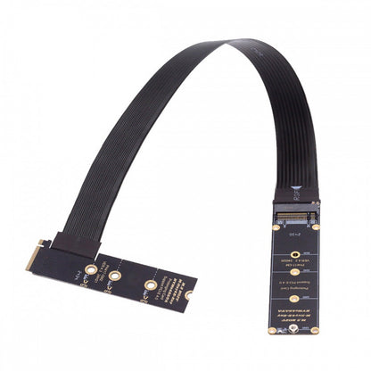 NGFF M-Key NVME Male to Female Extension PCI Express Cable 30cm Right Angled Type 90 Degree PCI-E 4.0 for Mainboard SSD 2230/2242/2260/2280