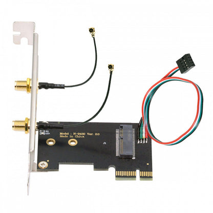 Wireless NGFF A/E-Key WiFi Card to PCI-E Express 1x Adapter for WLAN Wifi6 Wifi7 Bluetooth