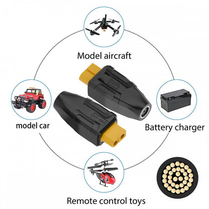 XT60 Female SC100 Protocol to DC 7.9x5.4mm Female Fast Charging Adapter for RC Lipo Battery Quadcopter Multicopter Aeromodelling