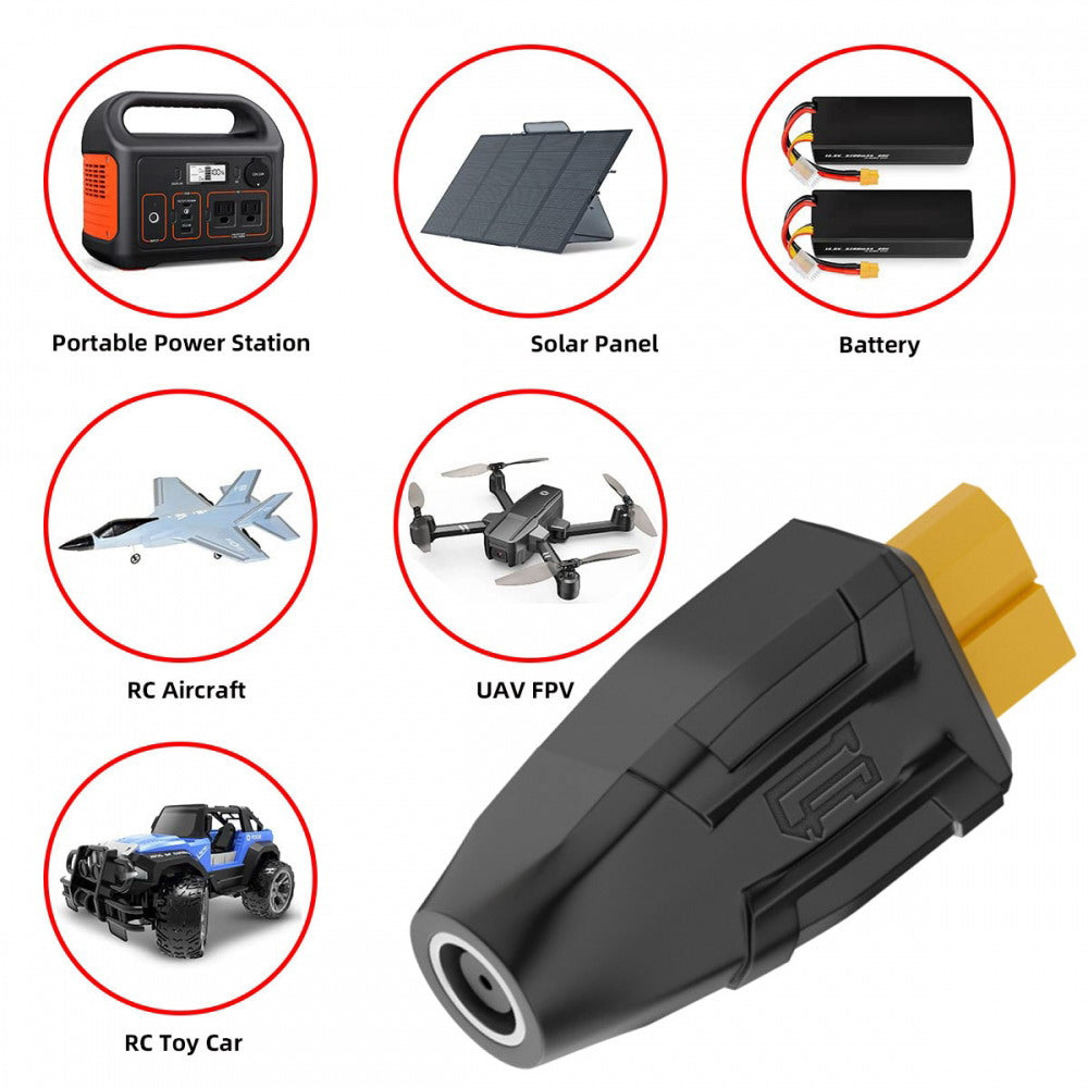 XT60 Female SC100 Protocol to DC 5.5x2.1mm Female Fast Charging Adapter for RC Lipo Battery Quadcopter Multicopter Aeromodelling