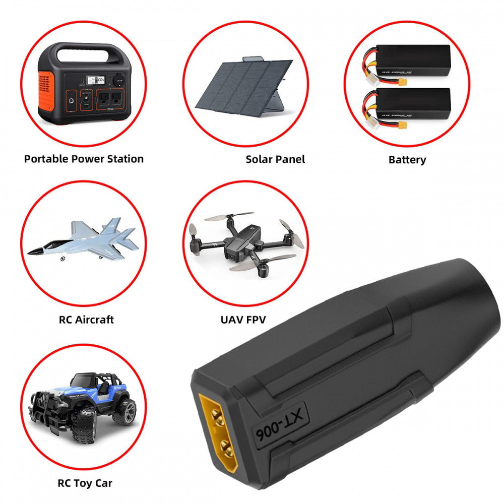 XT60 Male SC100 Protocol to DC 7.9x5.4mm Female Fast Charging Adapter for RC Lipo Battery Quadcopter Multicopter Aeromodelling
