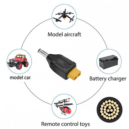 XT60 Female SC100 Protocol to DC 5.5x2.1mm Male Fast Charging Adapter for RC Lipo Battery Quadcopter Multicopter Aeromodelling