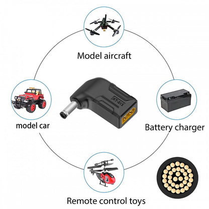 XT60 Male SC100 Protocol to DC 5.5x2.1mm Male Fast Charging Angled Horizontal Adapter for RC Lipo Battery Quadcopter Multicopter Aeromodelling
