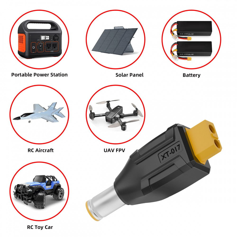 XT60 Female SC100 Protocol to DC 7.9x5.4mm Male Fast Charging Adapter for RC Lipo Battery Quadcopter Multicopter Aeromodelling