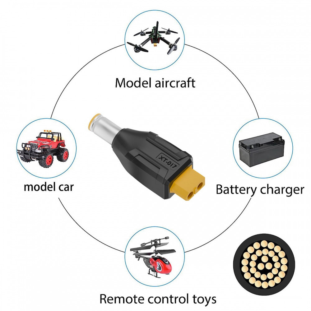 XT60 Female SC100 Protocol to DC 7.9x5.4mm Male Fast Charging Adapter for RC Lipo Battery Quadcopter Multicopter Aeromodelling