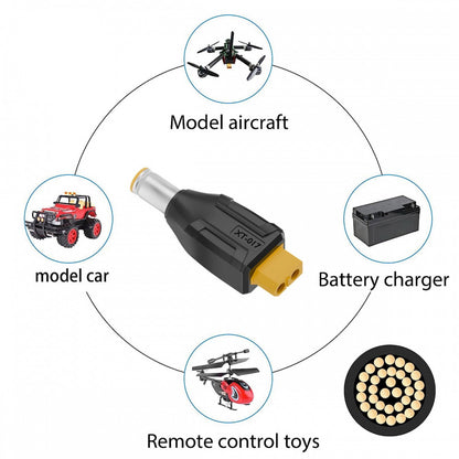 XT60 Female SC100 Protocol to DC 7.9x5.4mm Male Fast Charging Adapter for RC Lipo Battery Quadcopter Multicopter Aeromodelling