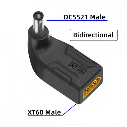 XT60 Male SC100 Protocol to DC 5.5x2.1mm Male Fast Charging Angled Vertical Adapter for RC Lipo Battery Quadcopter Multicopter Aeromodelling