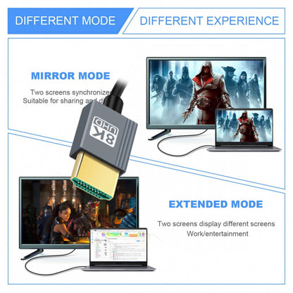 HDMI 2.1 Male to HDMI Male 8K 60hz Stretch Coiled Cable 100cm for HDTV Computer Laptop Monitor