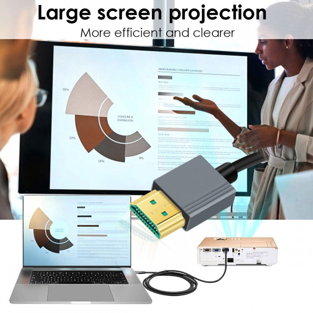 HDMI 2.1 Male to HDMI Male 8K 60hz Stretch Coiled Cable Up Angled 90 Degree for HDTV Computer Laptop Monitor
