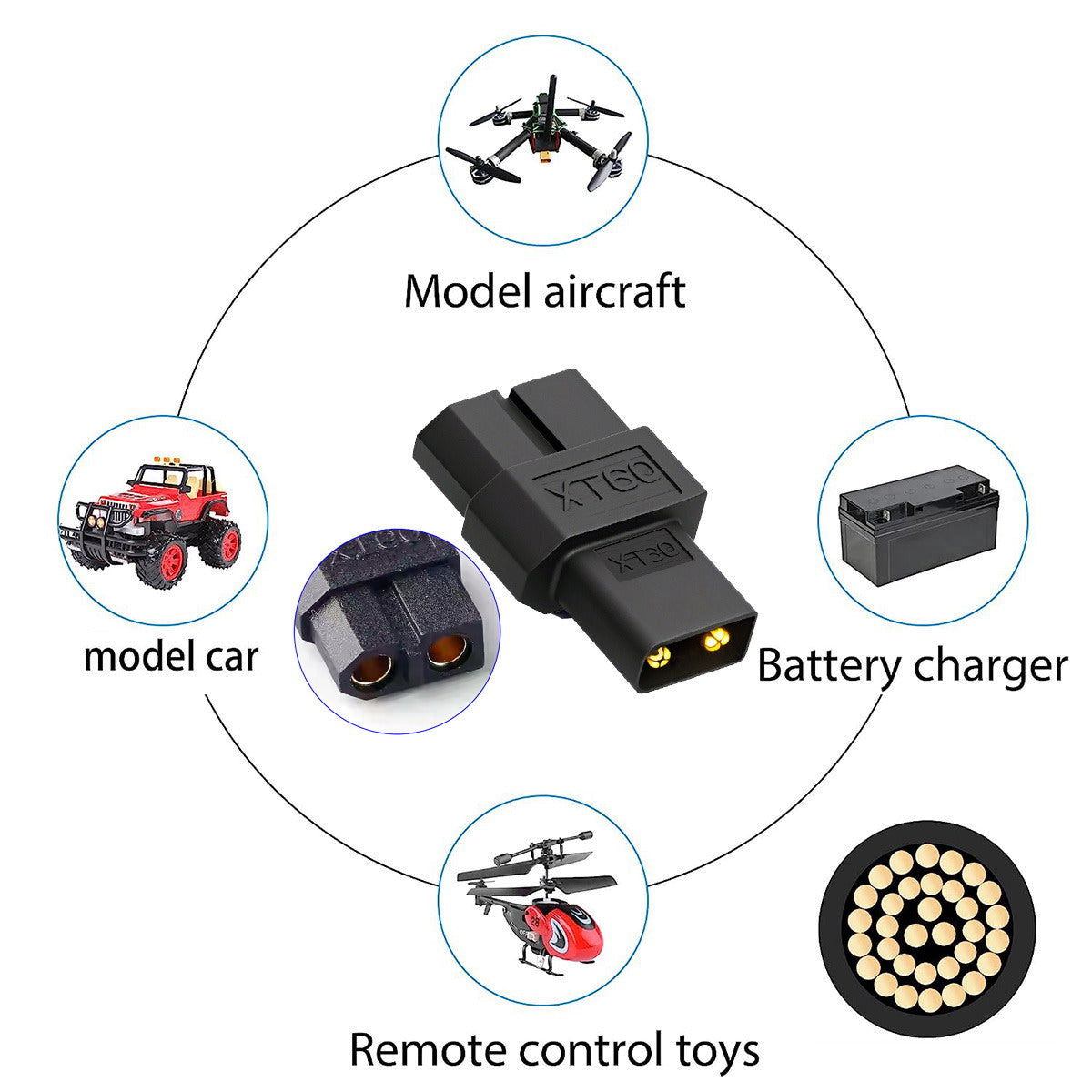 XT60 Female SC100 Protocol to XT30 Male Fast Charging Adapter for RC Lipo Battery Quadcopter Multicopter Aeromodelling