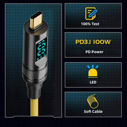 Smart LED Display USB-C USB4 Cable 20Gbps 100W 8K for Laptop Disk Phone Type-C Male to Male Cable Power & Data