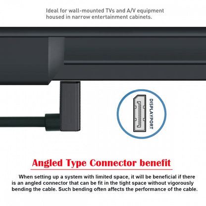Ultrafine Down Angled DisplayPort 1.4 DP Male to Female Extension Cable 8K 60hz 4K 144hz for Desktop Laptop Monitor Graphics Card 30cm