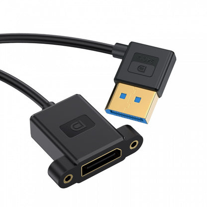 Ultrafine Left Angled DisplayPort 1.4 DP Male to Female Extension Cable 8K 60hz 4K 144hz for Desktop Laptop Monitor Graphics Card 30cm