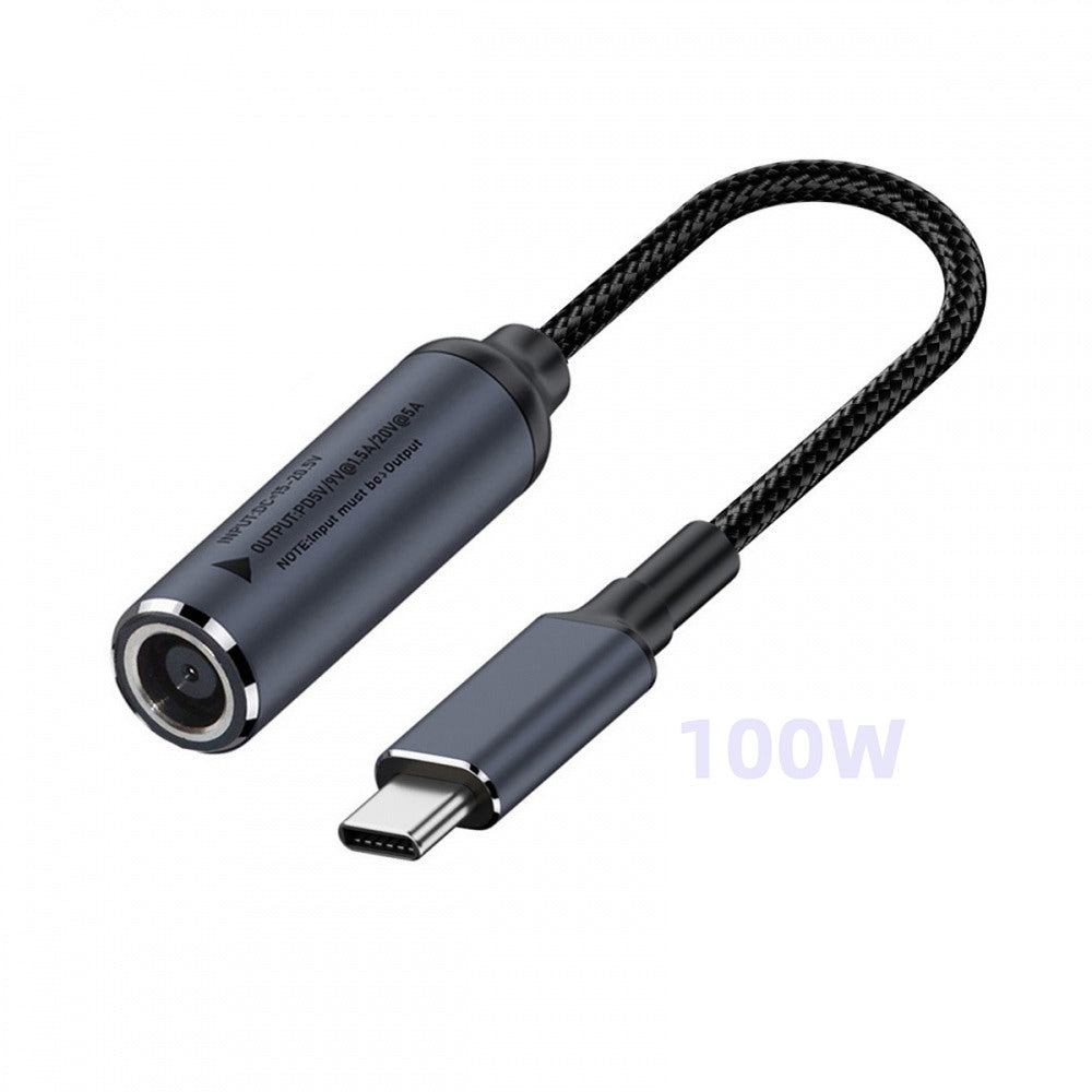 DC Jack 7.9X5.4mm Input to USB-C Type-C Power 100W Charge Cable for Laptop Phone PD9V 5V 20V