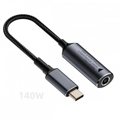 DC Jack 6.0X1.4mm Input to USB-C Type-C Power 140W Charge Cable for Laptop Phone PD9V 5V 20V7A