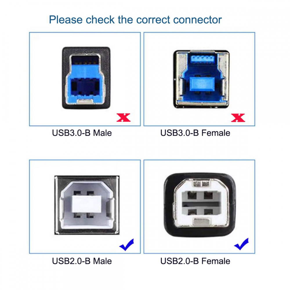 USB 2.0 Motherboard 9pin 10pin Header to Standard Type-B Female Extension cable with Nuts for Panel Mount