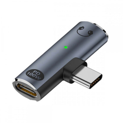 USB-C Type-C to 3.5mm Audio DAC AUX Music 16bit 48kHz & 100W PD Power Adapter for Laptop Tablet Phone