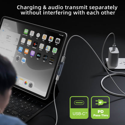USB-C Type-C to 3.5mm Audio DAC AUX Music 16bit 48kHz & 100W PD Power Adapter for Laptop Tablet Phone
