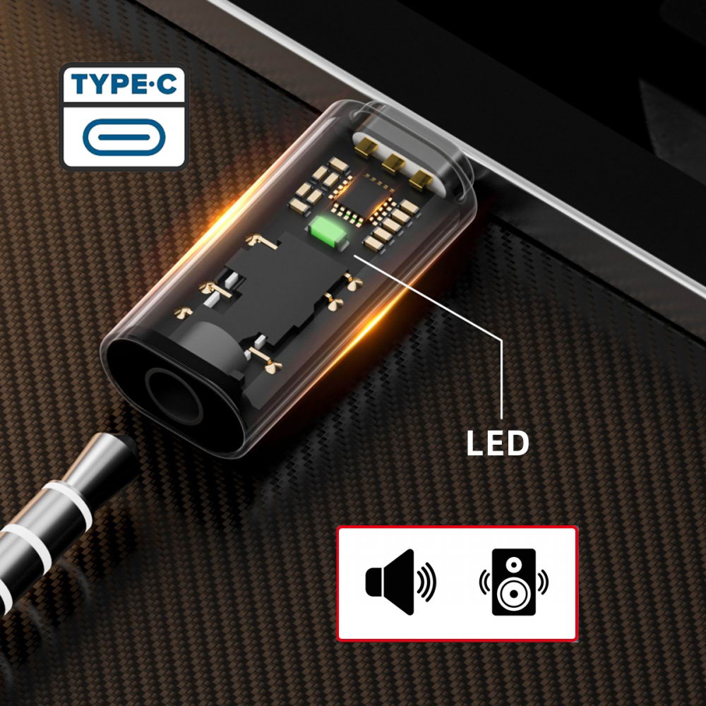 2pcs/lot Type C USB-C to 3.5mm Audio AUX & MIC Sound Card 16bit 48kHz Adapter Compatible with Laptop Tablet Phone
