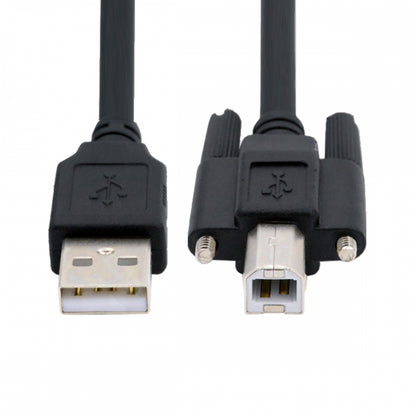 USB 2.0 Type-A Male to Type-B Thumbscrew Standard Male Mount Panel Type for Industrial Camera Robot Scanner Disk