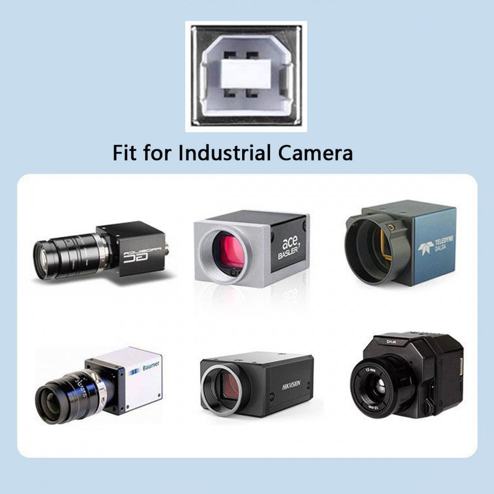 USB 2.0 Type-A Male to Type-B Thumbscrew Standard Male Mount Panel Type for Industrial Camera Robot Scanner Disk