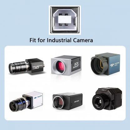 USB 2.0 Type-A Male to Type-B Thumbscrew Standard Male Mount Panel Type for Industrial Camera Robot Scanner Disk