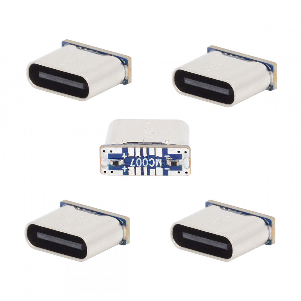 5pcs/lot DIY Solder Type-C Female Socket Connector Replace for Micro-USB 5Pin Female SMT Type DC 5V Power