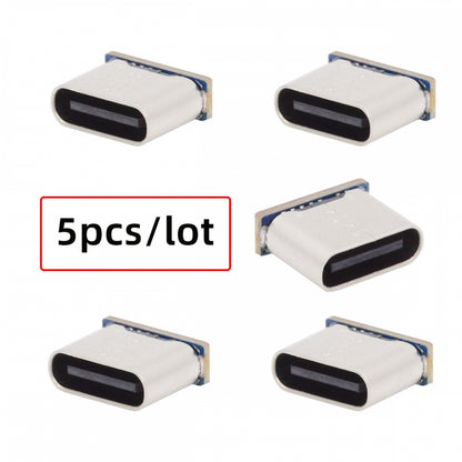 5pcs/lot DIY Solder Type-C Female Socket Connector Replace for Micro-USB 5Pin Female SMT Type DC 5V Power