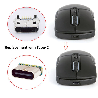5pcs/lot DIY Solder Type-C Female Socket Connector Replace for Micro-USB 5Pin Female SMT Type DC 5V Power